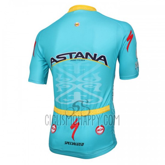 Astana Cycling Jersey Bib Short 2016 Short Sleeve Light Blue